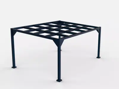 steel frame carport 02 3D model