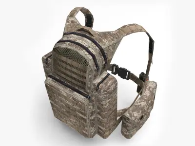  military backpack Low-poly 3D model purchase