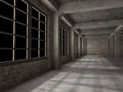 Old warehouse Low-poly 3D model 2