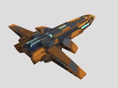 Low-Poly SpaceShip  Free low-poly 3D model