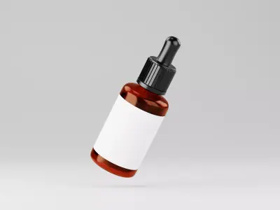 Realistic Dropper Bottle Model with Custom Label Space 3D model
