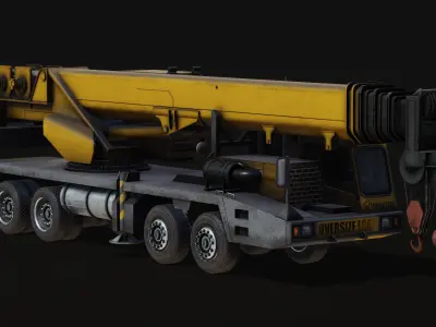Telescopic Boom Truck Crane - Rigged - Lowpoly Low-poly 3D model