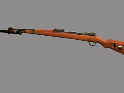 Kar98k With Bayonet Mauser Karabiner Low-poly 3D Model Low-poly 3D model