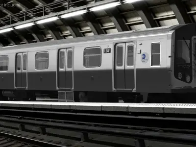  MTA Subway Car R160 for M Line Silver 