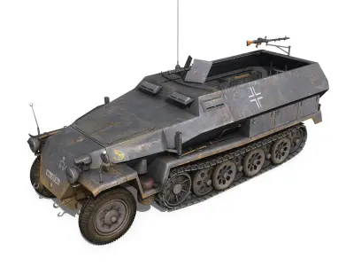 SDKFZ 251 1 - Ausf C - Half-track - 24PD 3D model