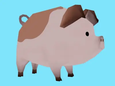 Pig Low Poly Low-poly 3D model