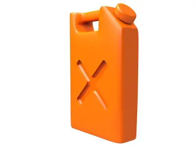 Gas Gallon - 3D printable available Free low-poly 3D model