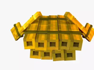 Minecraft Raft Rig Low-poly 3D model