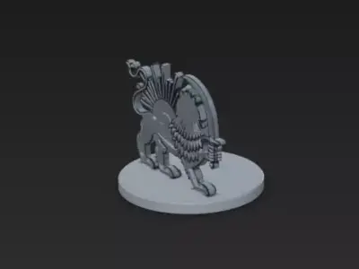 Lion and Sun Iranian Emblem 3D Model 3D print model