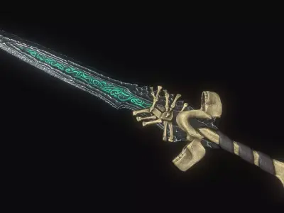 Skeleton Longsword Low-poly 3D model