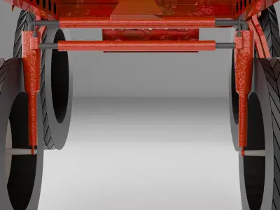 Rusty Tractor with Open Cargo Bay - High Poly 3D Model Free low-poly 3D model