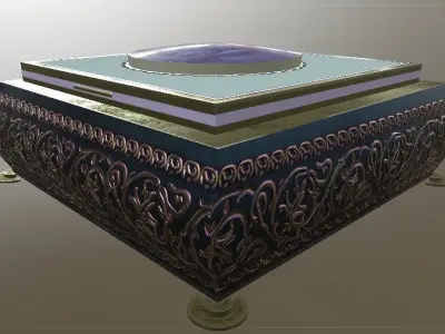 Antique jewelry box Low-poly 3D model