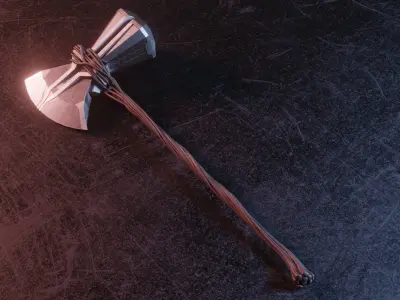 Stormbreaker axe Low-poly 3D model