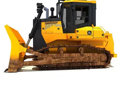 Yellow John Deere Waste Handler 3D model