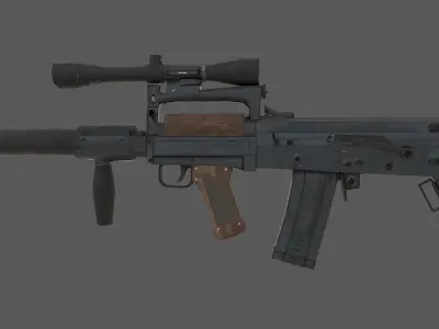 Customizable Ots - 14 Groza PBR Low-poly 3D model Low-poly 3D model