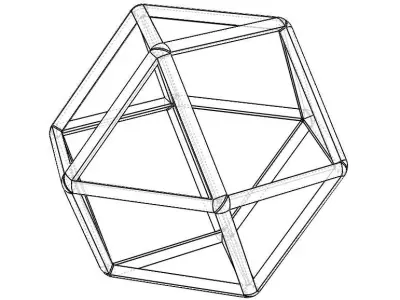 Wireframe Shape Cuboctahedron 3D print model