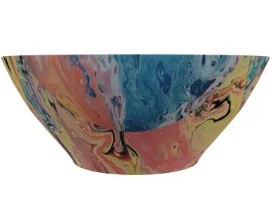 Bowl in Yellow Pattren 3D model purchase
