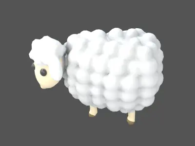 Cartoon Sheep v1 001 Low-poly 3D model