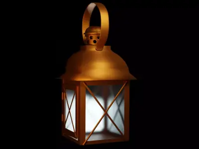 Lantern Model 1 golden 3D model