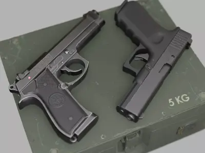Beretta and Glock 3D Model Pack