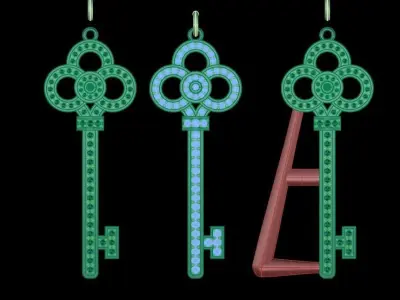 Diamond Key Pendant 3D print model
