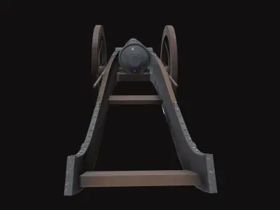Medieval Cannon V01 New Low-poly 3D model