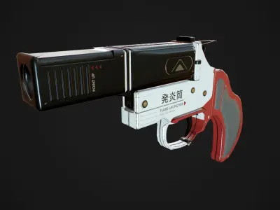 Flare Gun Low-poly 3D model 3