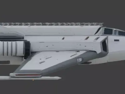 Realistic Sci-Fi Transport Cargo Shuttle 3D Model Low-poly 3D model