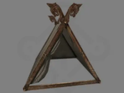 Viking Tent Gokstad Low-poly 3D model