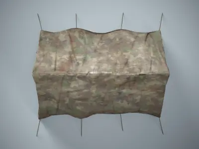 Camping Military Tent Low-poly 3D model
