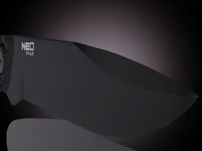 tactical knife in dark wood and titanium Low poly game ready Low-poly 3D model