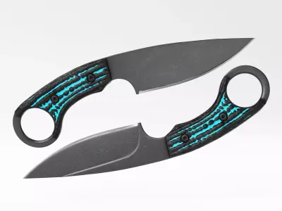 Tactical Combat Knife - Military - Karambit Style 01 Blue Low-poly 3D model