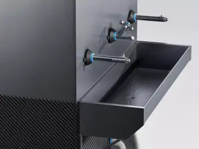 Stainless Steel Water Dispenser Low-poly 3D model
