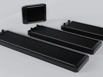 Water cooling radiators - 120-480mm 3D Model Pack