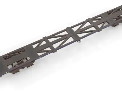 Low poly PBR container rail wagon Low-poly 3D model