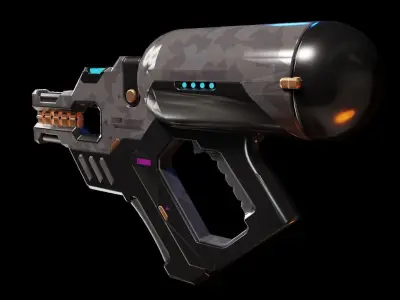 sci-fi gun Low-poly 3D model