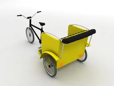 Pedal Bike Rickshaw Low-poly 3D model