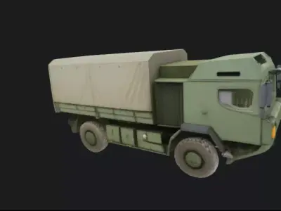 Soviet Style Cargo Truck 3D Model Game Ready 3D model