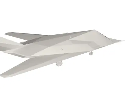Military Plane concept Low-poly 3D model get