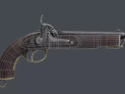 Pedersoli Kentucky Percussion Pistol Low-poly 3D model