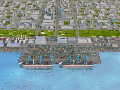 Freight terminal port 3D model