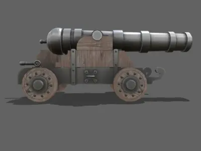 mediavel style cannon Low-poly 3D model