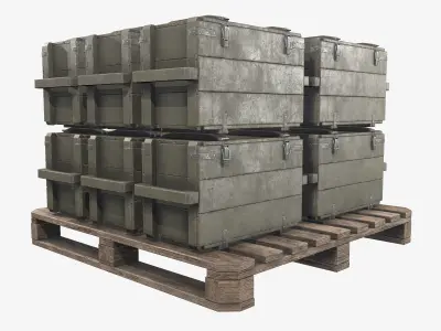 PBR Military Cargo Case 01 Low-poly 3D model