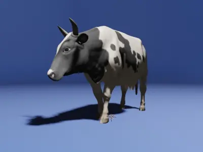 Cow 3D model with Fur Texture 3D model