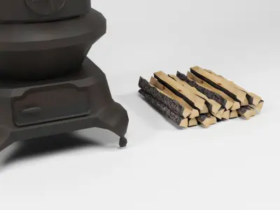 Old stove Low-poly 3D model purchase