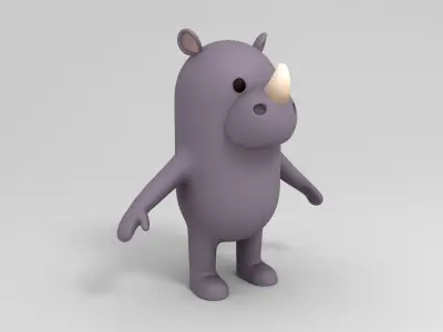 Cartoon Rhinoceros 3D model purchase