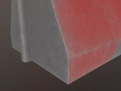 Concrete road barrier 3D low poly Low-poly 3D model