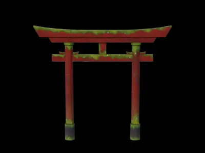 Torii Gate Low-poly 3D model