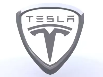 tesla logo set 3D model