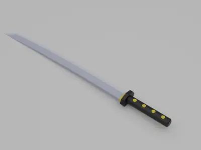 Low poly katana sword Free low-poly 3D model